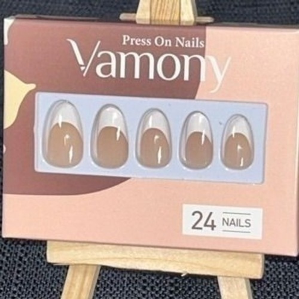 Classic French Tip Nails Nude White Press On Nails Short Almond Minimalist Nails